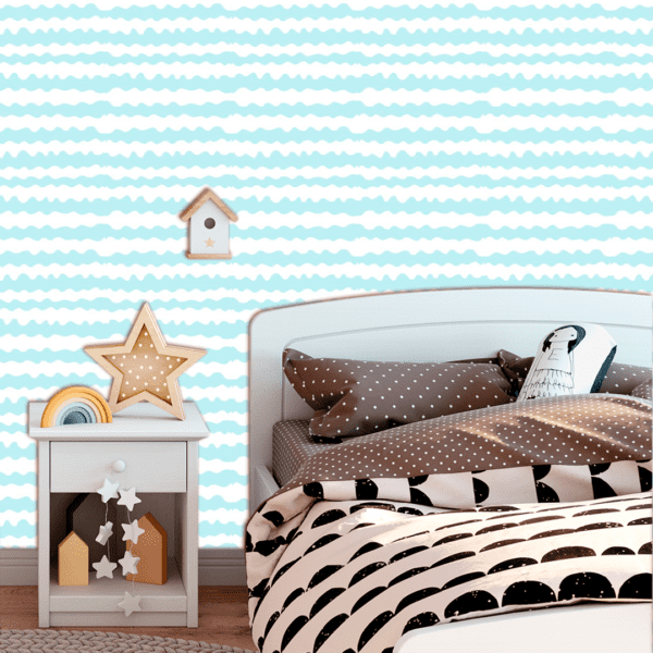 Adesivo Baby Pantone Linhas Onduladas Azul - Image 3