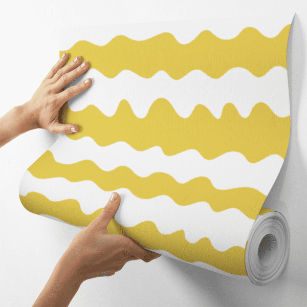 Adesivo Baby Linhas Onduladas Fundo Amarelo - Image 4