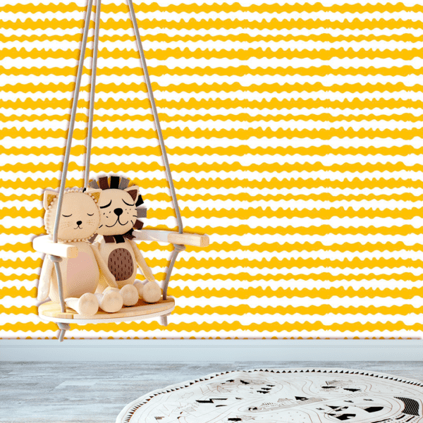 Adesivo Baby Linhas Onduladas Fundo Amarelo - Image 2