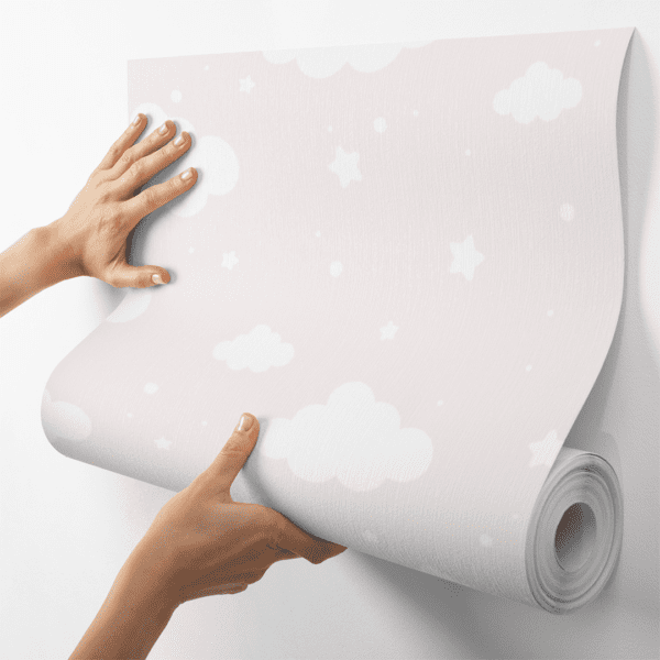 Adesivo Baby Pantone Nuvens e Estrelas Rosa - Image 4