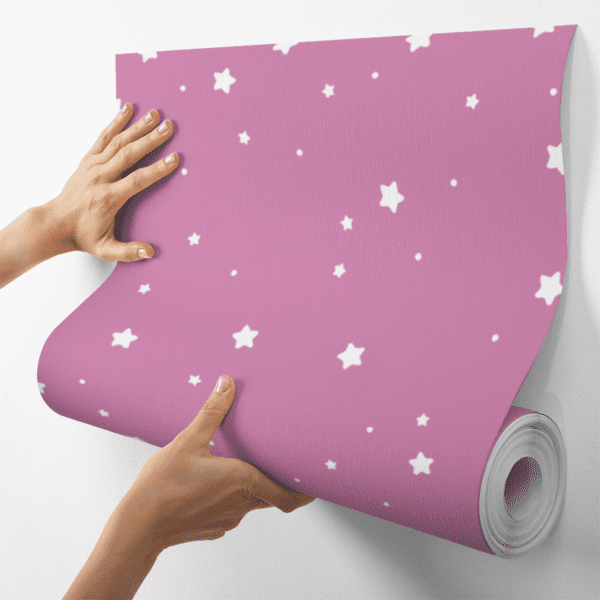 Adesivo Baby Estampa Estrelas Fundo Rosa - Image 4