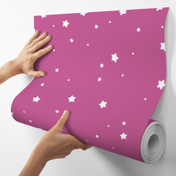 Adesivo Baby Estampa Estrelas Fundo Rosa Escuro - Image 4