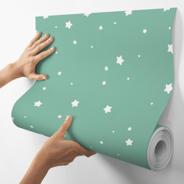 Adesivo Baby Estampa Estrelas Fundo Verde Pastel - Image 4