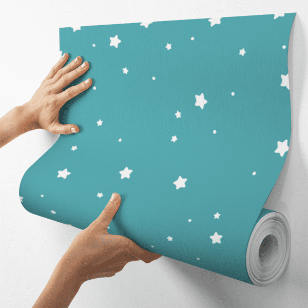 Adesivo Baby Estampa Estrelas Fundo Azul Pastel - Image 4