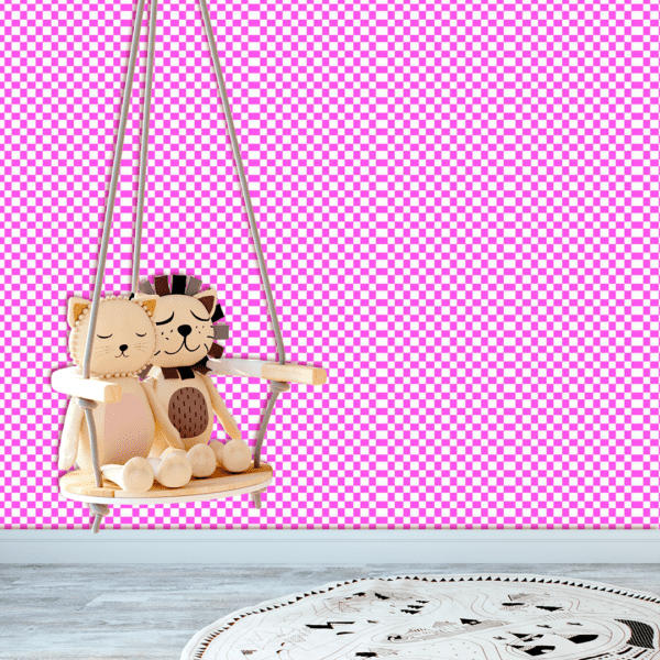 Adesivo Baby Xadrez Fundo Rosa