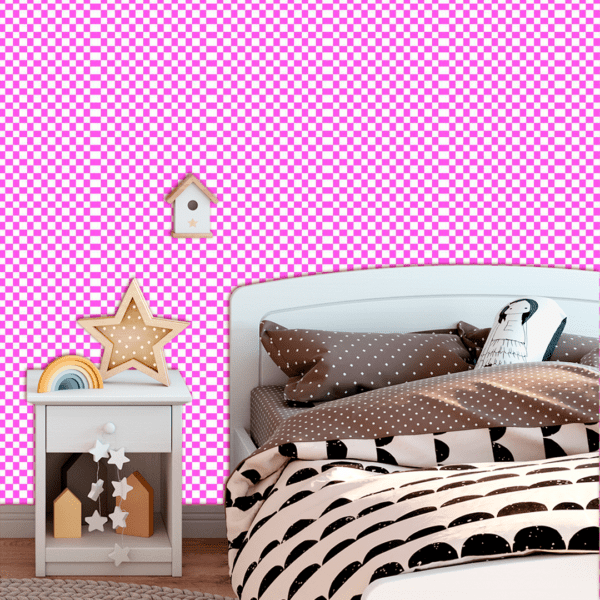 Adesivo Baby Xadrez Fundo Rosa - Image 2