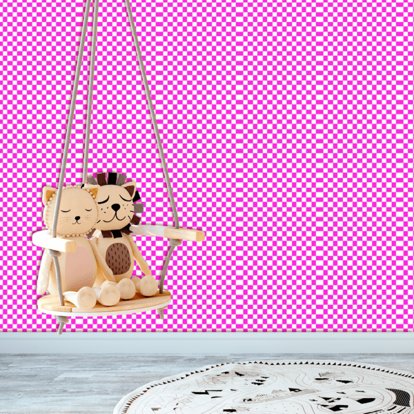 Adesivo Baby Xadrez Fundo Rosa Escuro - Image 2