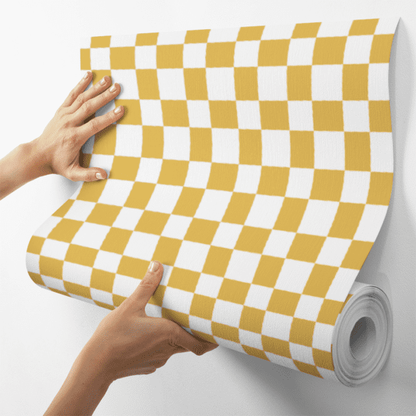 Adesivo Baby Xadrez Fundo Amarelo Pastel - Image 4