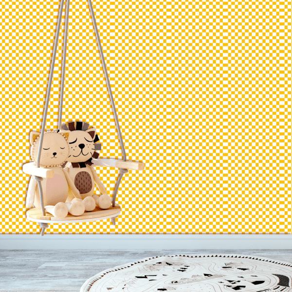 Adesivo Baby Xadrez Fundo Amarelo