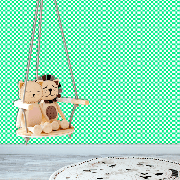 Adesivo Baby Xadrez Fundo Verde Pastel - Image 2
