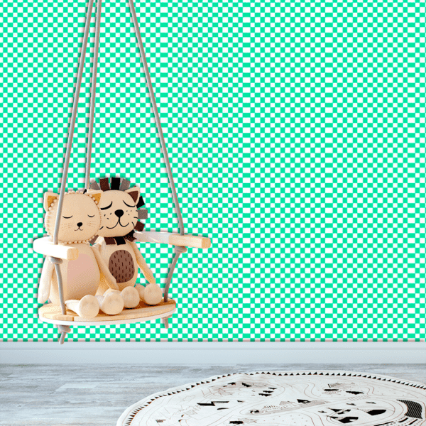 Adesivo Baby Xadrez Fundo Azul Pastel