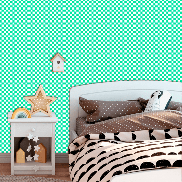 Adesivo Baby Xadrez Fundo Azul Pastel - Image 2