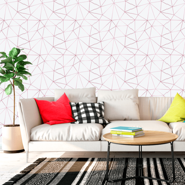 Adesivo Zazz Linha Fina Rosê Fundo  Branco