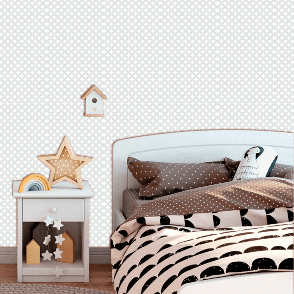 Adesivo Baby Pantone Flor Geométrica Cinza