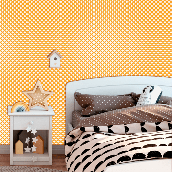 Adesivo Baby Flor Geométrica Fundo Amarelo Pastel - Image 2