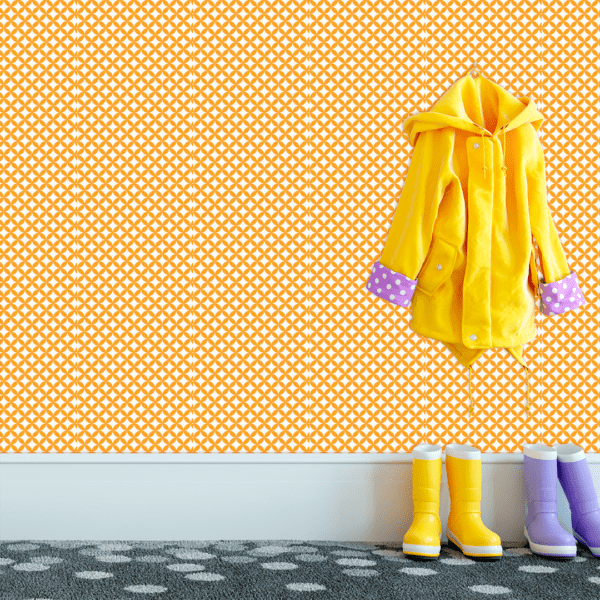 Adesivo Baby Flor Geométrica Fundo Amarelo Pastel - Image 3