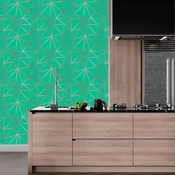 Adesivo Zazz Linha Grossa Rosê Fundo Verde Esmeralda