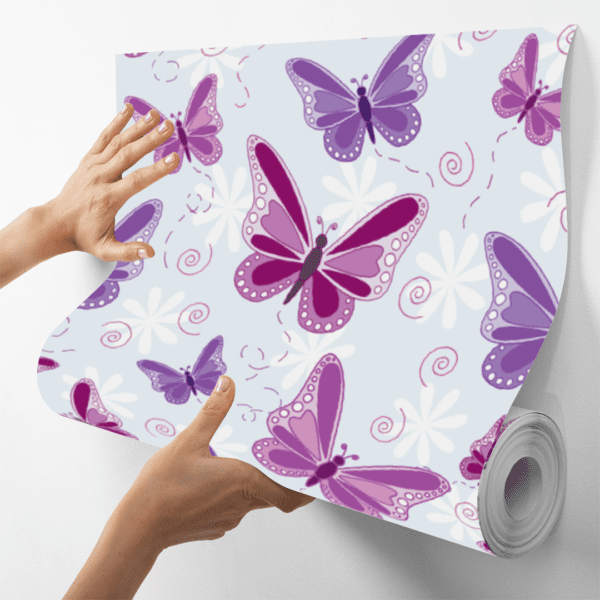 Adesivo Casual Top Butterfly Lilás Roxo e Azul Bebê - Image 4