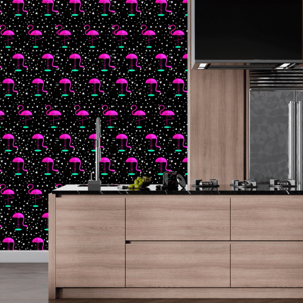 Adesivo Casual Top Flamingo Rosa e Preto - Image 2