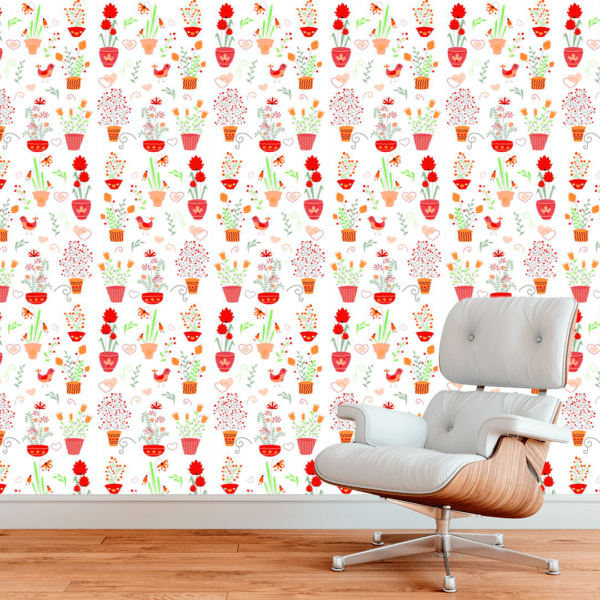 Adesivo Casual Top Flowers Vermelho Vibrante e Pastel - Image 3