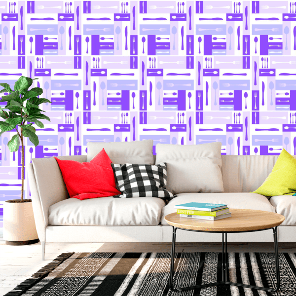 Adesivo Casual Top Talheres Roxo e Lilás