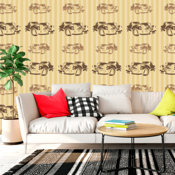 Adesivo Casual Top Listrado Bege Creme e Marrom