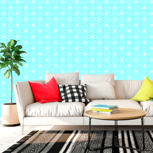 Adesivo Casual Top Neve Azul Bebê e Branco