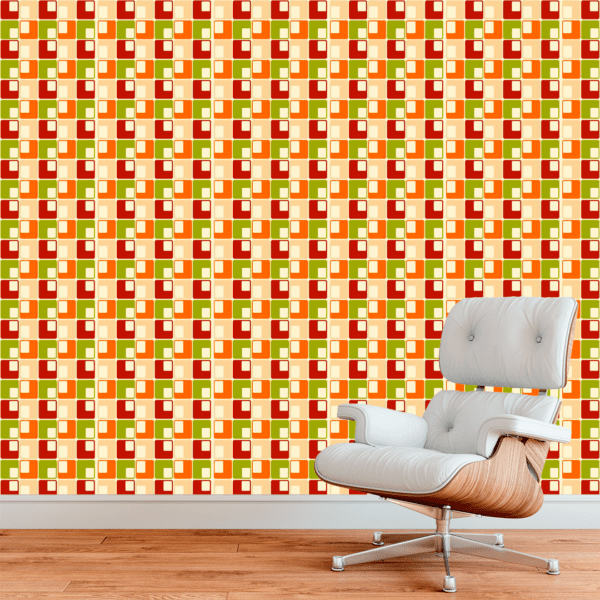Adesivo Casual Top Geométrico Tons de Laranja, Amarelo, Verde e Marrom - Image 3