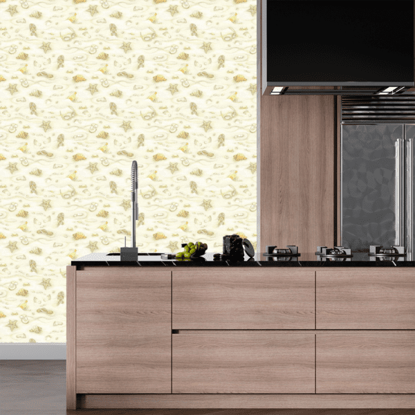 Adesivo Casual Top Pintura Bege Areia e Toque Dourado - Image 2