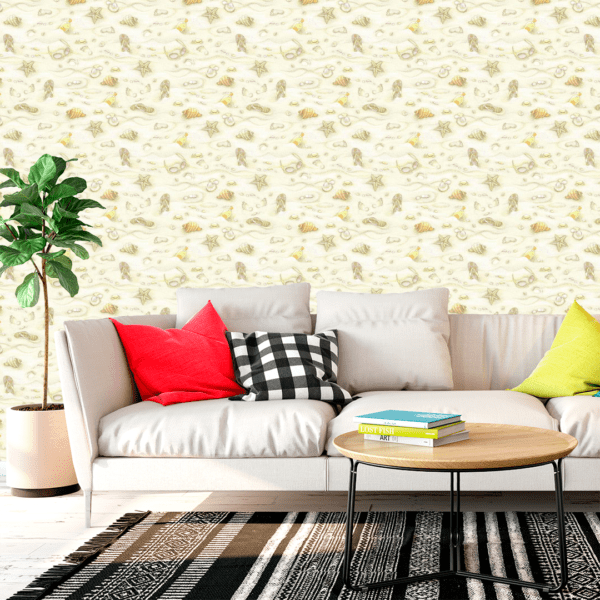 Adesivo Casual Top Pintura Bege Areia e Toque Dourado