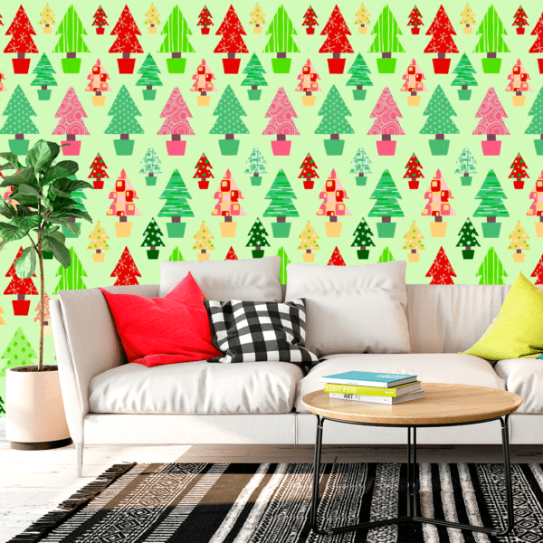 Adesivo Casual Top Natal Tons de Verde Vermelho e Bege