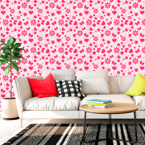 Adesivo Casual Top Coração Poá Rosa e Rosa Bebê