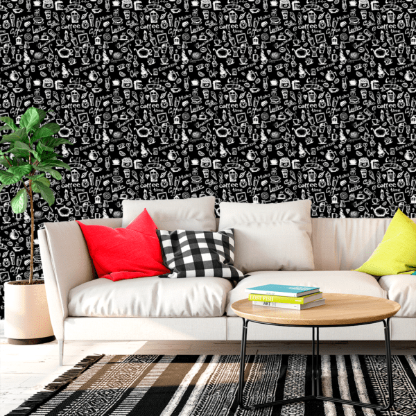 Adesivo Casual Top Coffee Time Preto e Branco