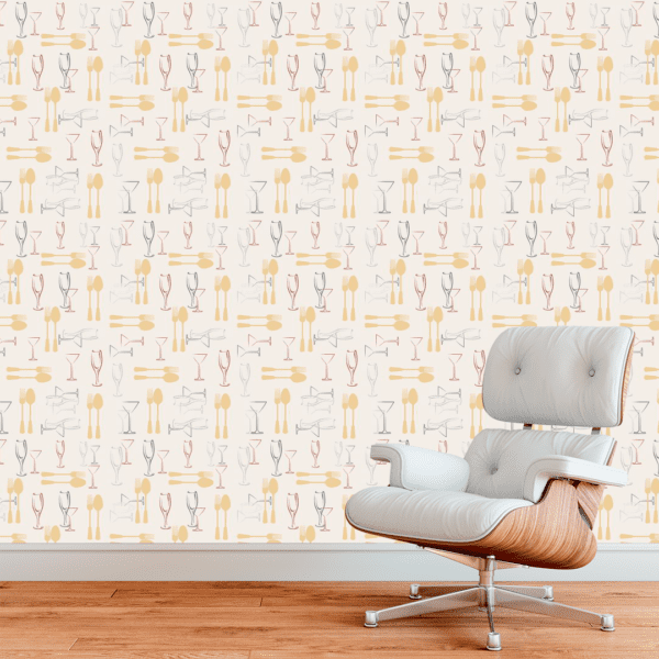 Adesivo Casual Top Taças Bege e Cinza Fundo Branco - Image 3