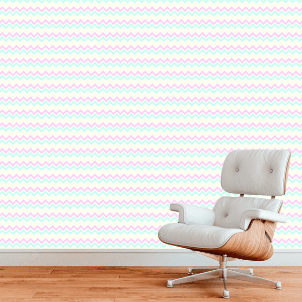 Adesivo Chevron Rosa, Azul e Branco - Image 3