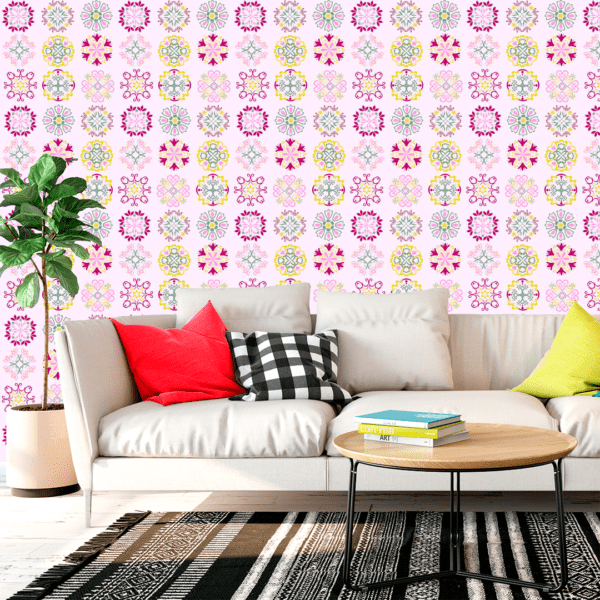 Adesivo Floral Mandalas em Cores Pastel