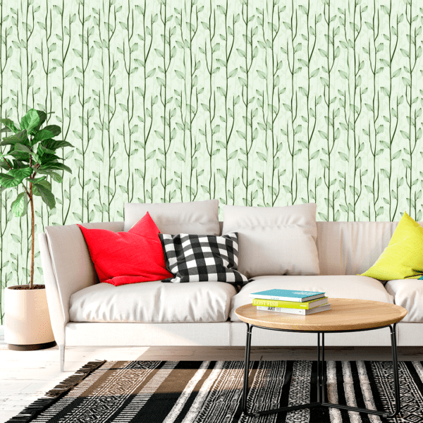 Adesivo Floral Folhas Verdes Longas