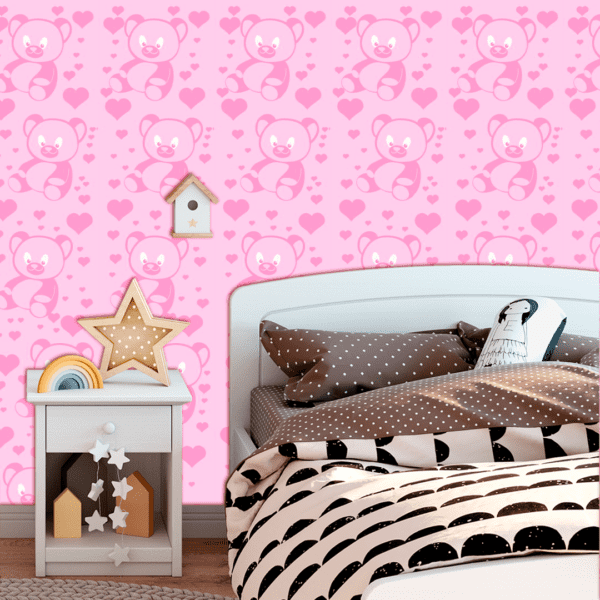 Adesivo Infantil Ursinho Rosa