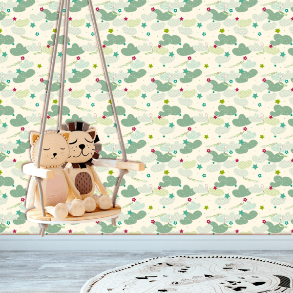 Adesivo Infantil Nuvens Verde Pastel - Image 2