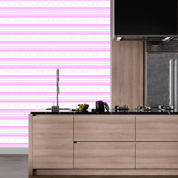 Adesivo Listrado Horizontal Desenho Rosa - Image 2