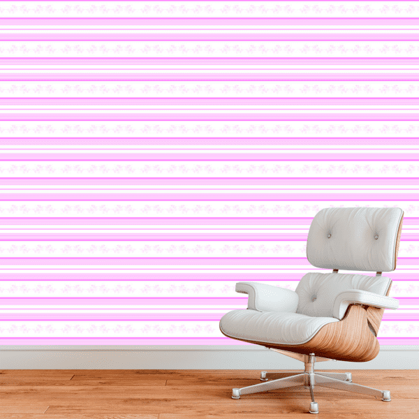 Adesivo Listrado Horizontal Desenho Rosa - Image 3