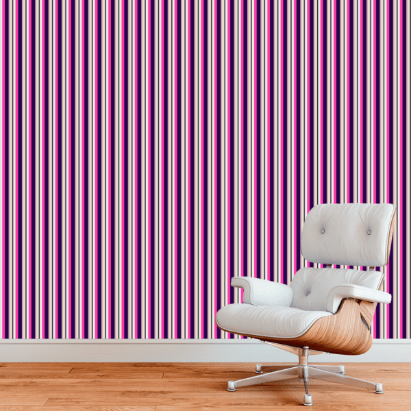 Adesivo Listrado Rosa, Roxo e Branco - Image 3