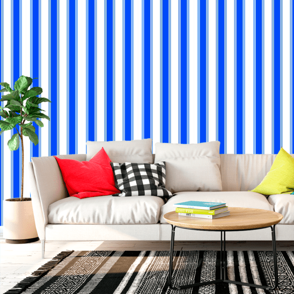 Adesivo Listrado Ripado Azul e Branco