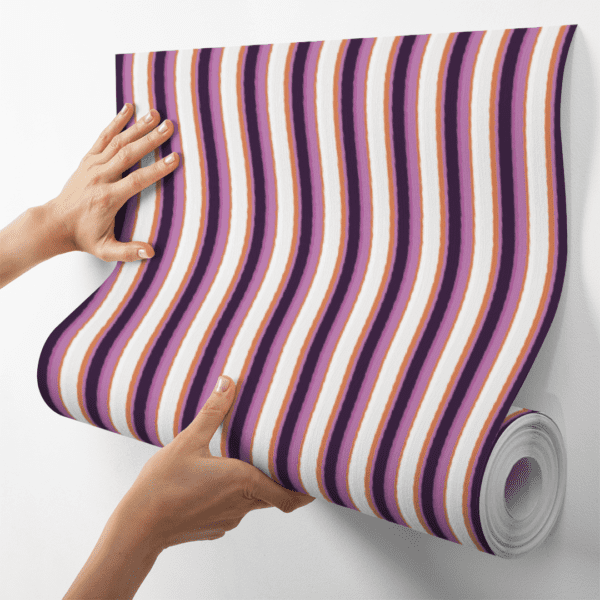 Adesivo Listrado Salmão Roxo Rosa e Branco